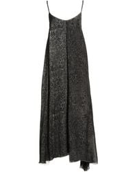 SANCTAMUERTE - Charcoal Midi Dress Rayon, Viscose - Lyst