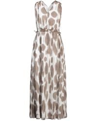 Peserico - Khaki Maxi Dress Cotton - Lyst