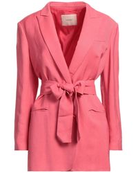 Twinset - Coral Blazer Viscose, Linen - Lyst