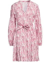 120% Lino - Fuchsia Mini Dress Linen - Lyst
