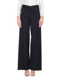 Womens Clothing Trousers Blue Slacks and Chinos Wide-leg and palazzo trousers Ralph Lauren Acklie Wool Wide-leg Pants in Black 