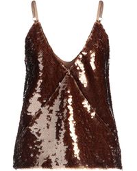 FEDERICA TOSI - Camel Top Polyester, Elastane - Lyst