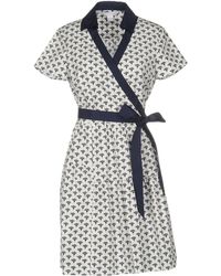 Diane von Furstenberg Kaley Wrap-effect Printed Cotton-poplin Dress - Blue