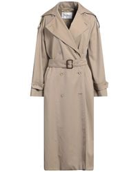 Max Mara - Sand Overcoat & Trench Coat Virgin Wool, Cotton - Lyst