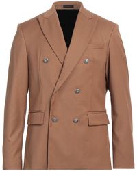 Officina 36 - Camel Blazer Polyester, Viscose, Elastane - Lyst
