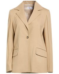 Caractere - Sand Blazer Viscose, Polyester, Elastane - Lyst