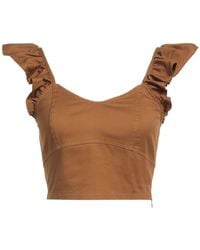 Liu Jo - Camel Top Cotton, Elastane - Lyst