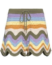 Zimmermann - Striped Crochet Shorts - Lyst
