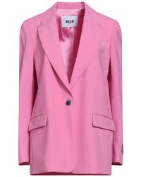 MSGM - Fuchsia Blazer Virgin Wool, Elastane - Lyst