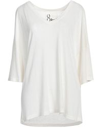 8pm - Ivory T-Shirt Viscose, Linen - Lyst