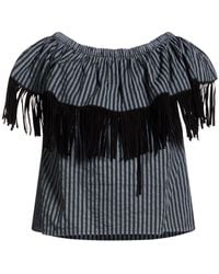 Le Volière - Charcoal Top Cotton - Lyst