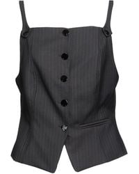 Ganni - Charcoal Top Recycled Polyester, Viscose, Elastane - Lyst