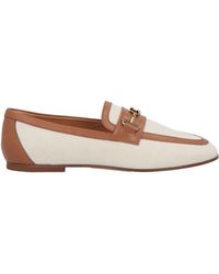 Tod's - Tan Loafers Textile Fibers, Leather - Lyst