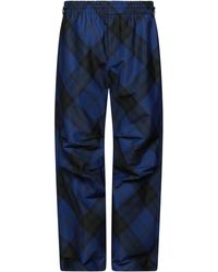 Burberry - Straight Leg Checkered Twill Trousers - Lyst