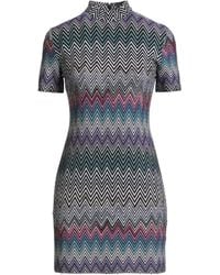 Missoni - Lilac Mini Dress Wool - Lyst