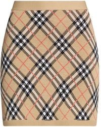 Burberry - Camel Mini Skirt Wool, Polyester - Lyst