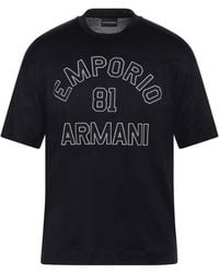 Emporio Armani - Midnight T-Shirt Lyocell, Cotton - Lyst