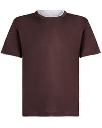Eleventy - Platinum Burgundy T-Shirt Cotton - Lyst