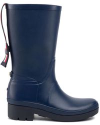 Femme Chaussures Bottes Bottes de pluie et bottes Wellington Stivali Bottes Tommy Hilfiger en coloris Noir 