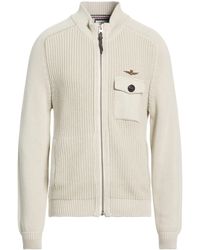 Aeronautica Militare - Cream Cardigan Cotton - Lyst