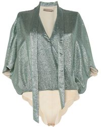 SIMONA CORSELLINI - Light Bodysuit Silk, Metallic Fiber, Polyamide, Elastane - Lyst