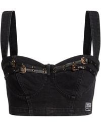 Versace Jeans Couture - Top Cotton, Elastane, Polyurethane Resin, Polyester - Lyst
