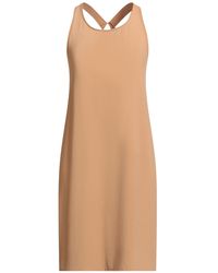 Angela Davis - Camel Mini Dress Polyester, Elastane - Lyst