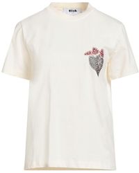 MSGM - Ivory T-Shirt Cotton - Lyst