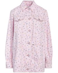 Ganni - Women's Oversized Floral Print Denim Jacket - Lyst
