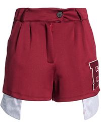 ViCOLO - Burgundy Shorts & Bermuda Shorts Viscose, Polyester, Elastane - Lyst