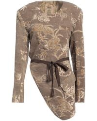 Uma Wang - Taupe Top Cotton, Linen, Viscose - Lyst