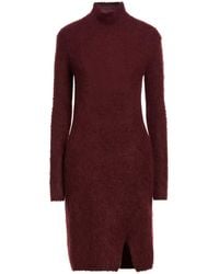 ViCOLO - Burgundy Mini Dress Alpaca Wool, Polyamide, Virgin Wool, Elastane - Lyst