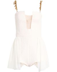 Elisabetta Franchi - Ivory Playsuit Tencel, Polyester, Acrylic, Viscose, Wool - Lyst