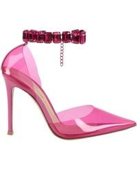 Gianvito Rossi - Fuchsia Pumps Leather, Textile Fibers - Lyst