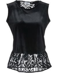 Liu Jo Tulle Vest in Black Womens Clothing Tops Sleeveless and tank tops 