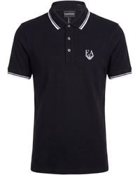 Emporio Armani - Midnight Polo Shirt Cotton, Elastane - Lyst