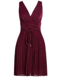 Liu Jo - Burgundy Mini Dress Viscose, Polyamide, Polyester, Elastane - Lyst