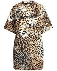 Roberto Cavalli - Mini Dress Cotton - Lyst
