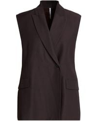 Liviana Conti - Chocolate Tailored Vest Viscose, Linen - Lyst
