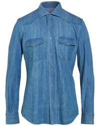 Mazzarelli - Denim Shirt Cotton - Lyst