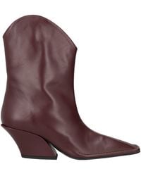 Mugler - Burgundy Ankle Boots Leather - Lyst