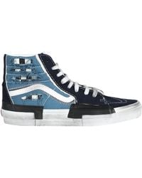 Vans Sk8-hi Reconstruct Stressed Check Sneakers Navy in Blue