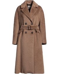 Max Mara - Camel Coat Alpaca Wool, Virgin Wool - Lyst