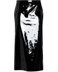 MSGM - Midi Skirt Polyurethane, Polyester - Lyst