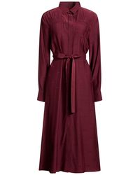 Iceberg - Burgundy Midi Dress Acetate, Viscose - Lyst