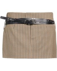 Aniye By - Khaki Mini Skirt Polyester, Viscose, Elastane, Cow Leather, Regenerated Leather - Lyst