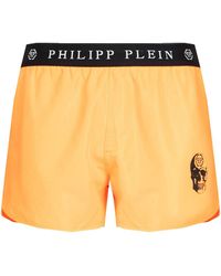 Herren Bekleidung Kurze Hosen Freizeitshorts Philipp Plein Shorts mit Barock-Print in Orange für Herren 