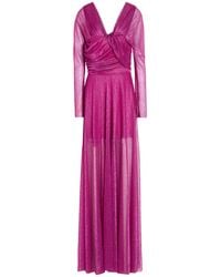 MATILDE COUTURE - Maxi Dress Polyester, Metallic Fiber - Lyst
