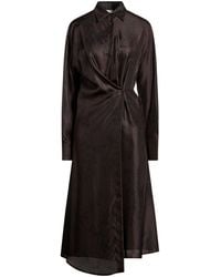 Alysi - Crème Dark Midi Dress Silk - Lyst