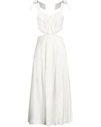 Sandro - Midi Dress Viscose, Linen, Polyamide, Polyester - Lyst